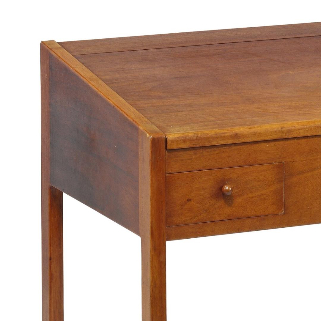1930 I.Christiansen Dressing Table and Solid Wood Armchair, patinated leather