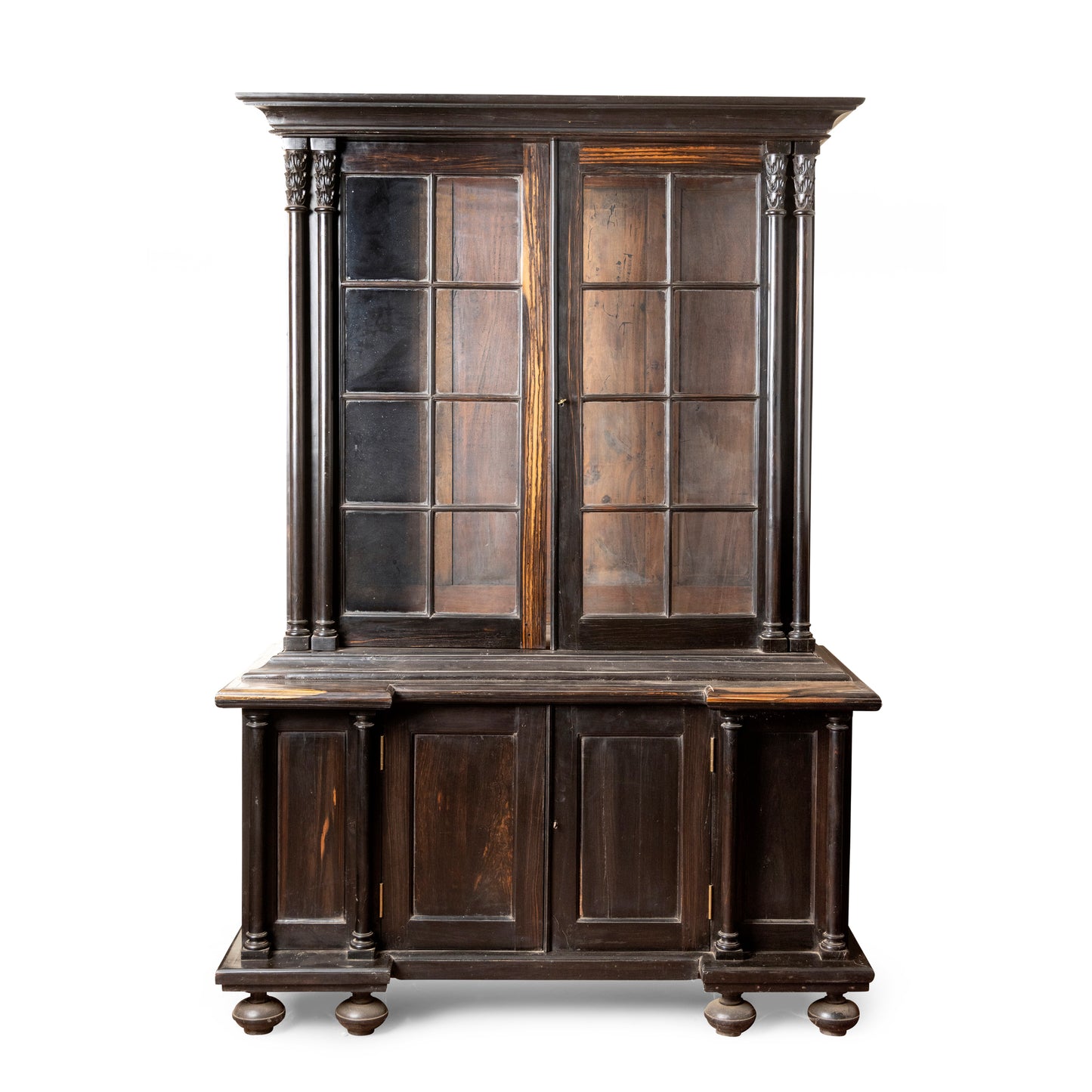 19C DUTCH COLONIAL SOLID MACASSAR EBONY CABINET