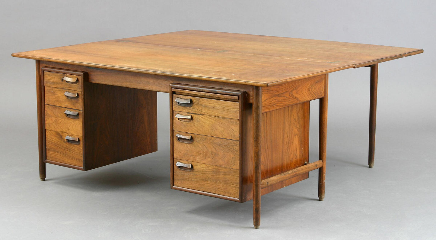 Danish cabinetmaker desk with unfolding double top circa late