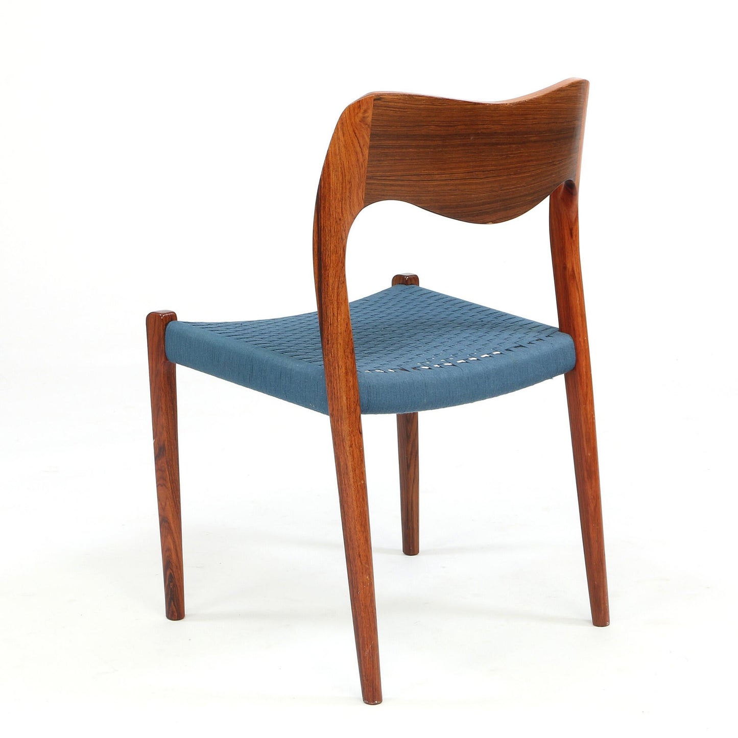 Niels Otto Moller 1951 Dining Chairs with Original Blue Cord 13