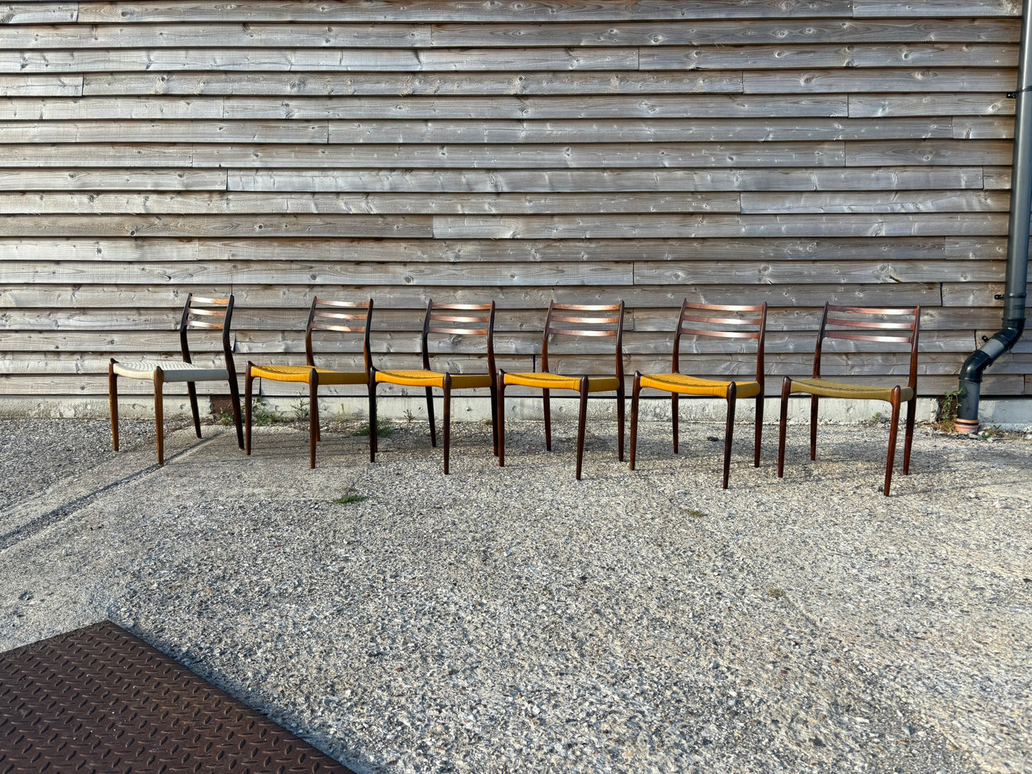 Niels Otto Moller Model 78 Dining Chairs with Original Cord Seats