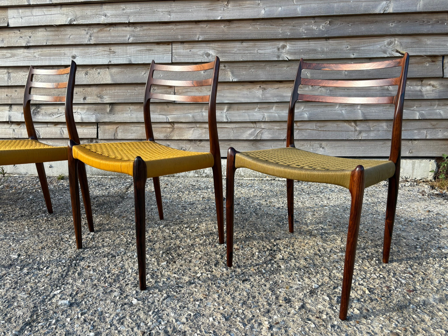Niels Otto Moller Model 78 Dining Chairs with Original Cord Seats