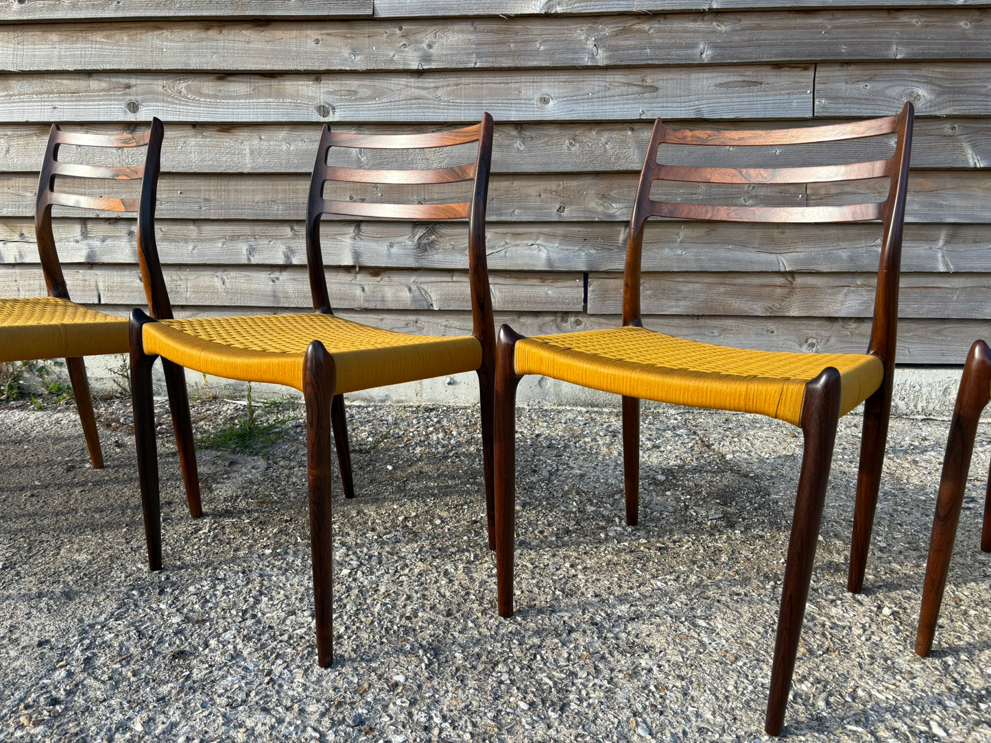 Niels Otto Moller Model 78 Dining Chairs with Original Cord Seats