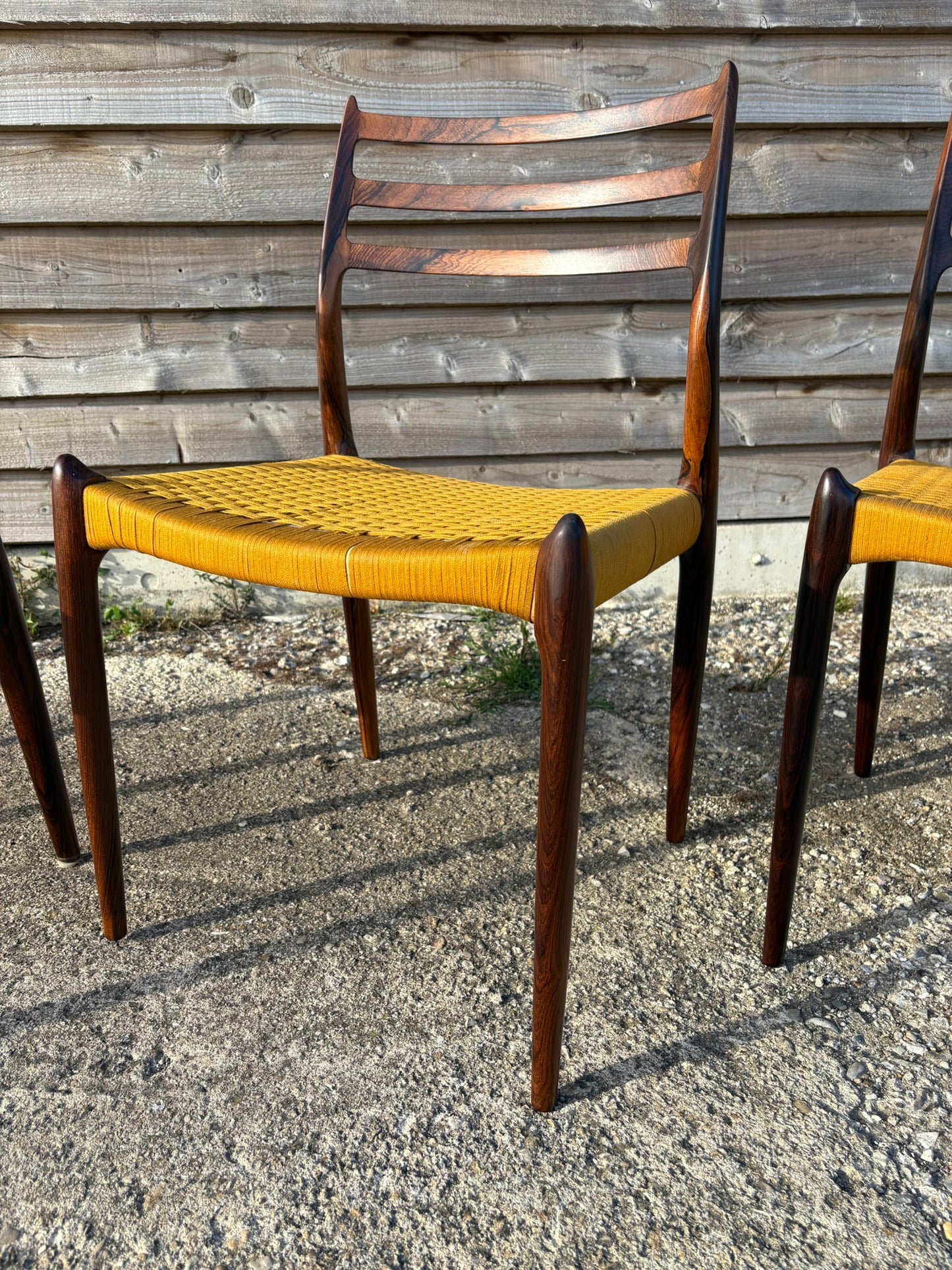 Niels Otto Moller Model 78 Dining Chairs with Original Cord Seats