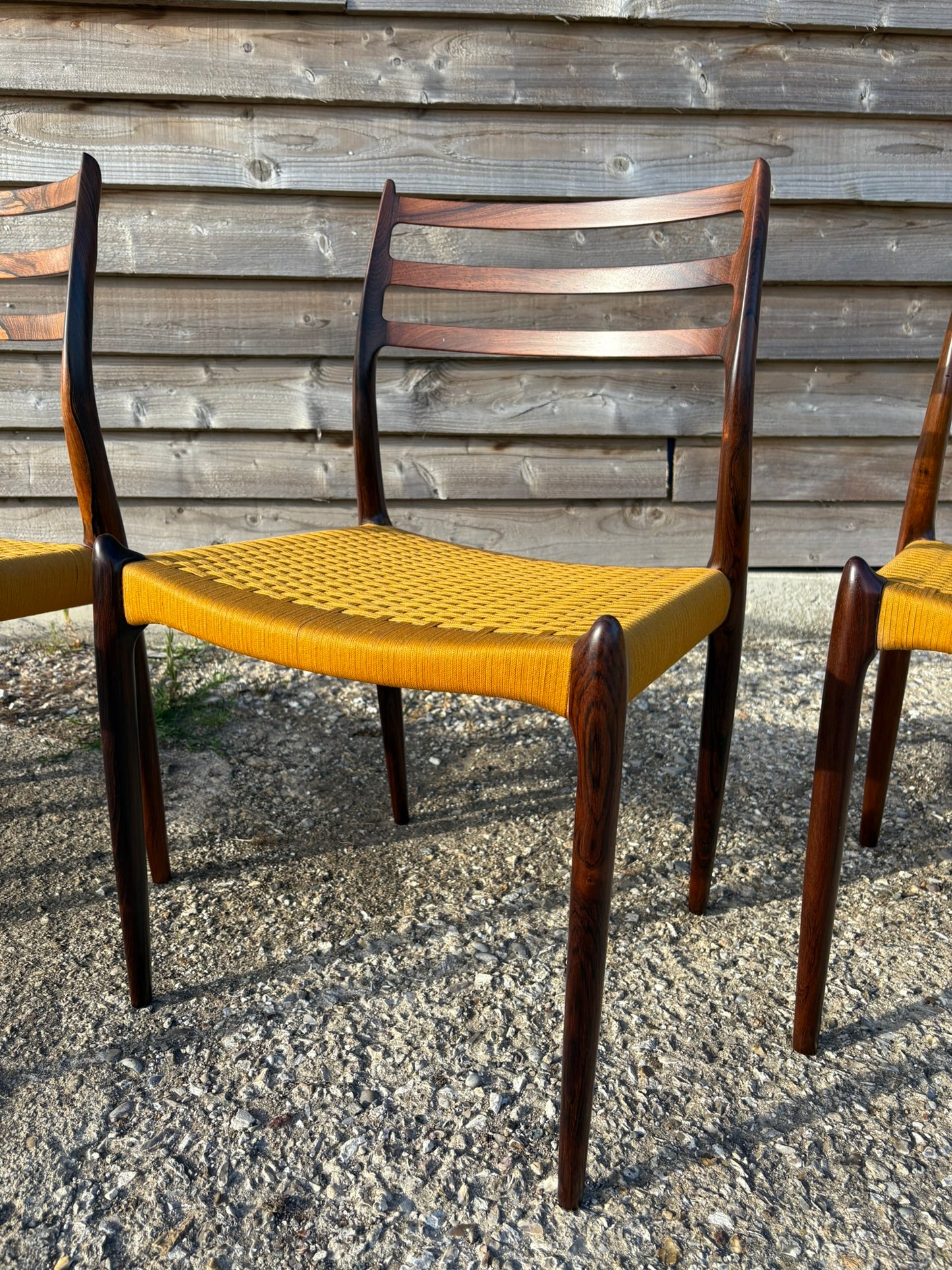 Niels Otto Moller Model 78 Dining Chairs with Original Cord Seats