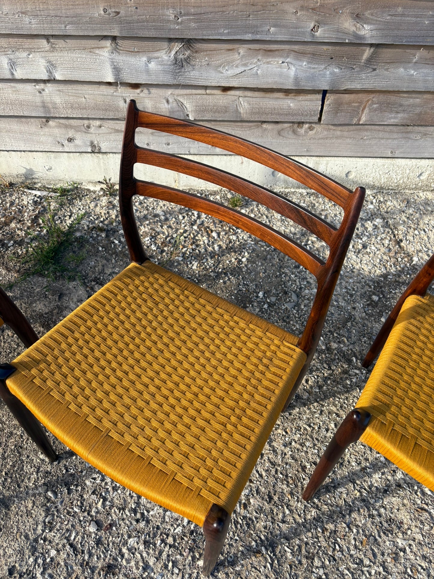 Niels Otto Moller Model 78 Dining Chairs with Original Cord Seats