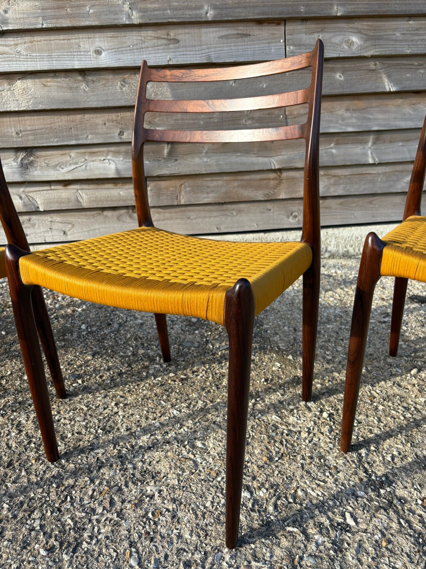 Niels Otto Moller Model 78 Dining Chairs with Original Cord Seats