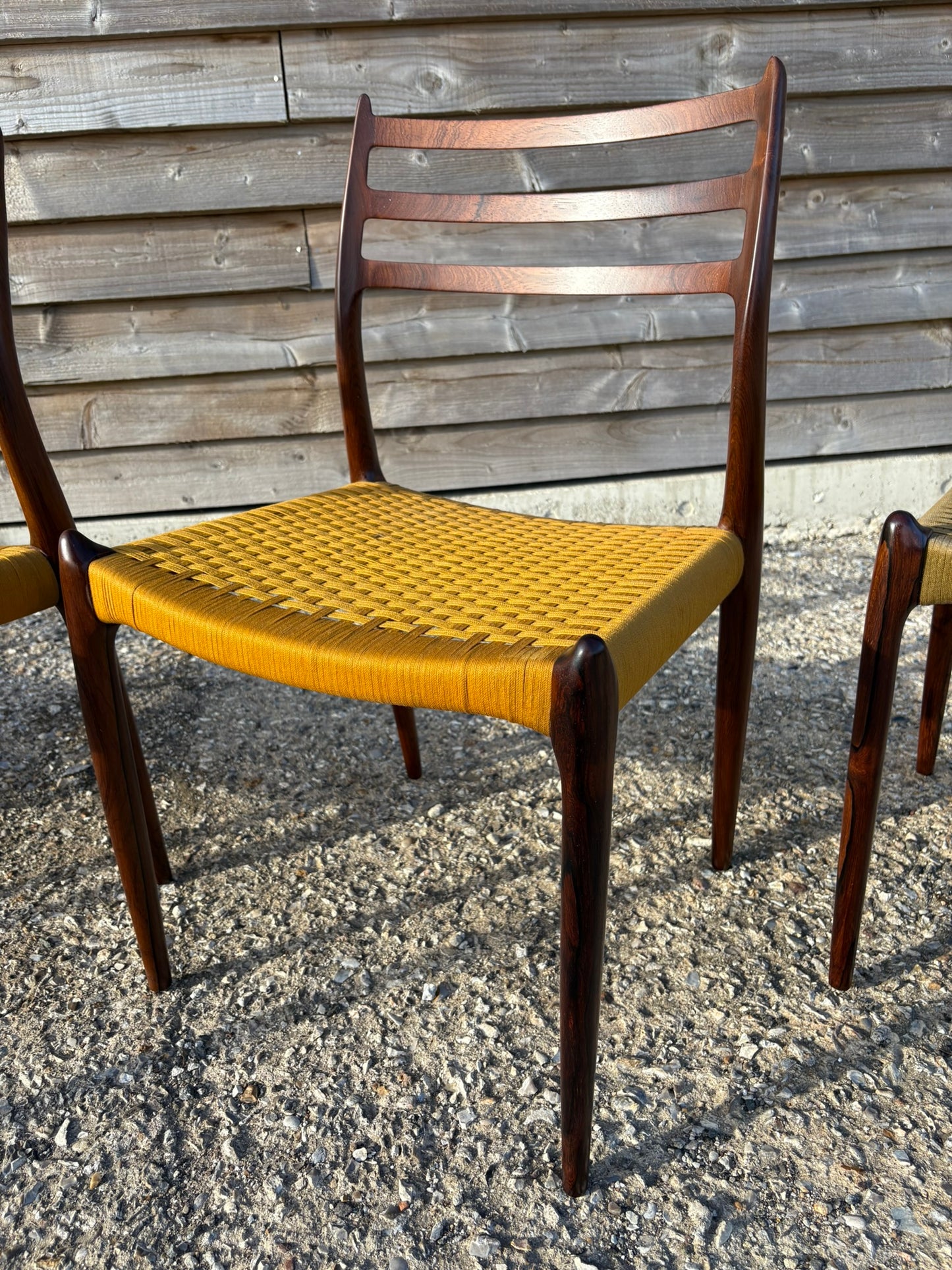 Niels Otto Moller Model 78 Dining Chairs with Original Cord Seats