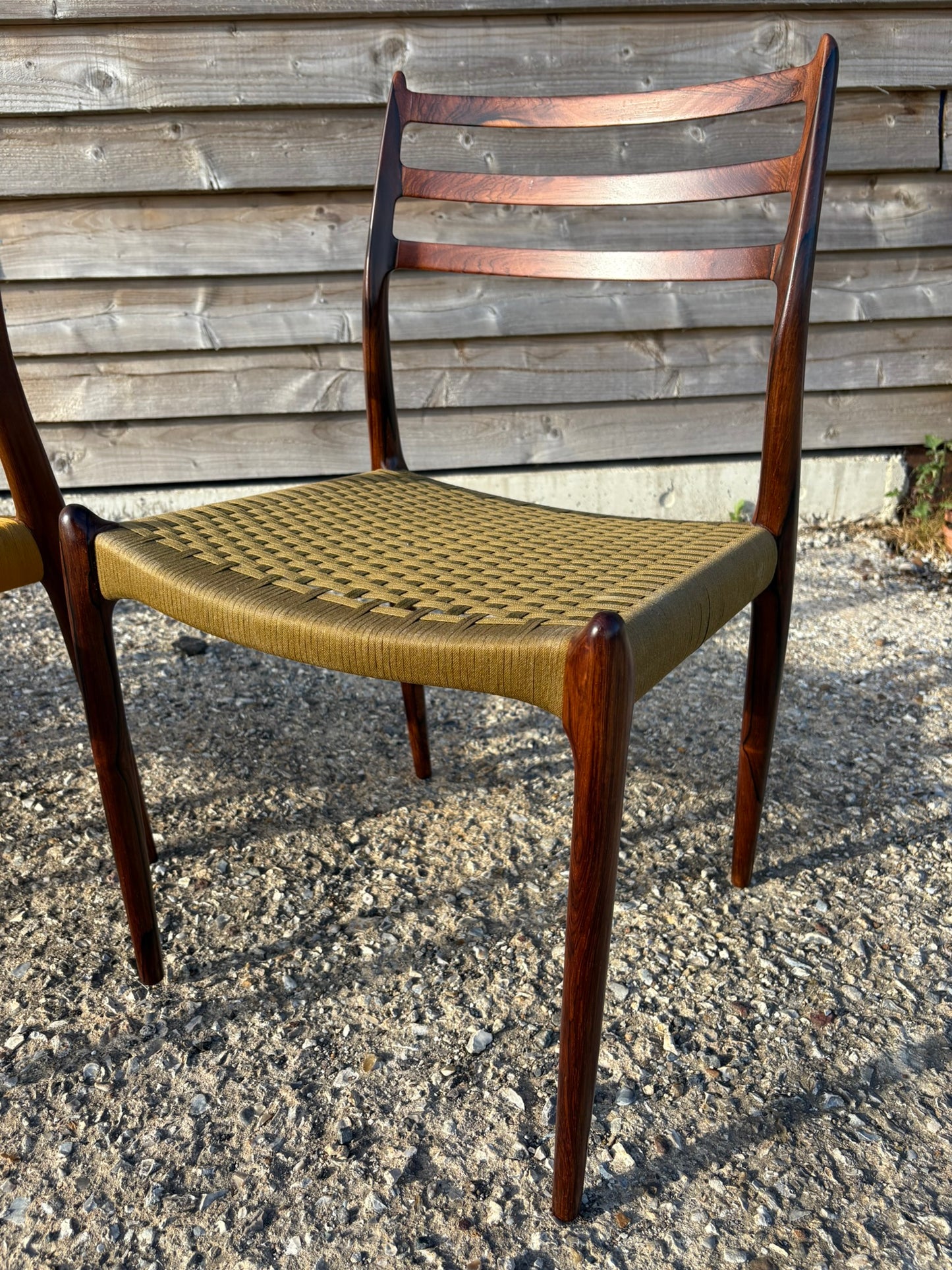 Niels Otto Moller Model 78 Dining Chairs with Original Cord Seats