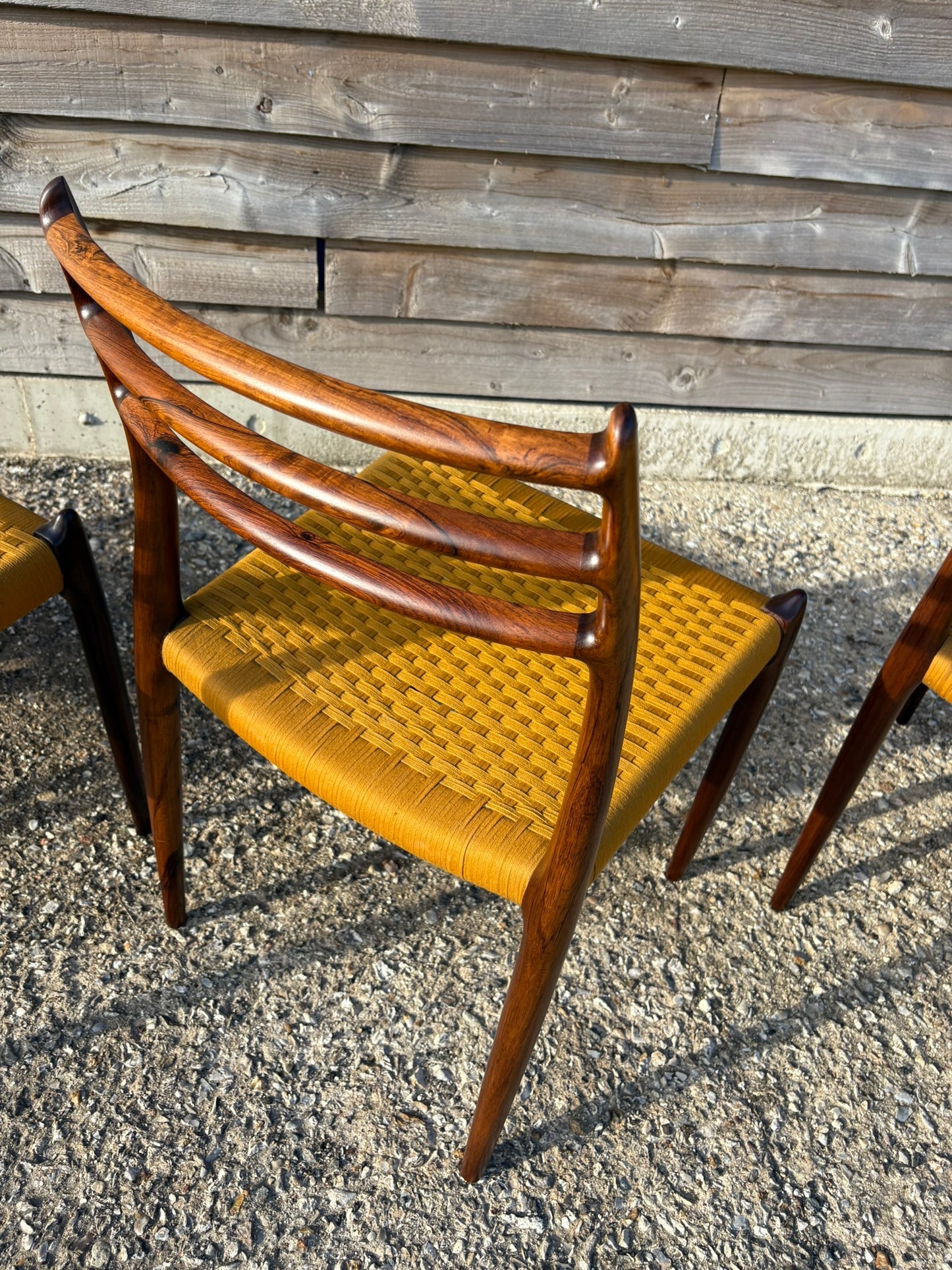 Niels Otto Moller Model 78 Dining Chairs with Original Cord Seats