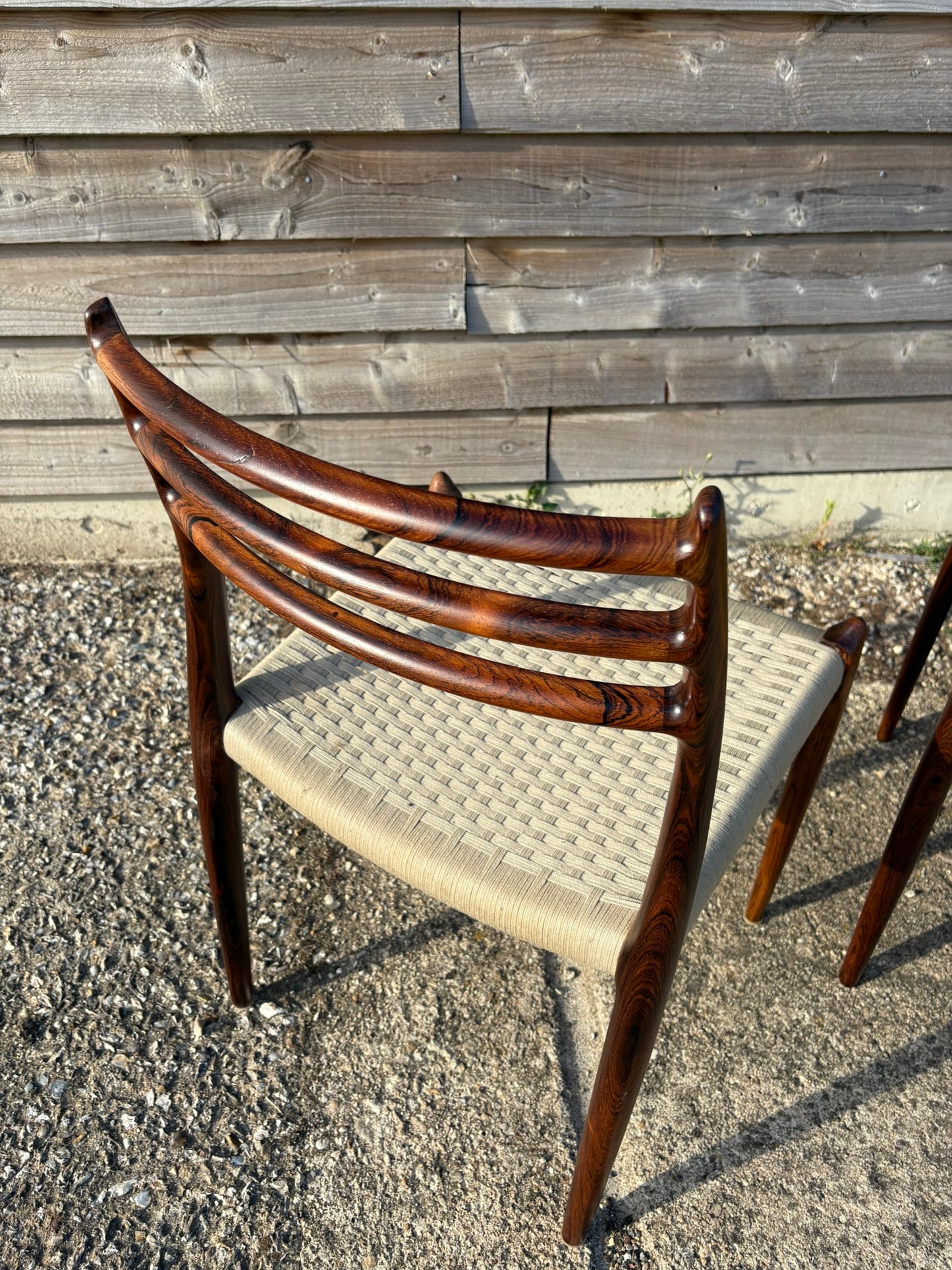 Niels Otto Moller Model 78 Dining Chairs with Original Cord Seats
