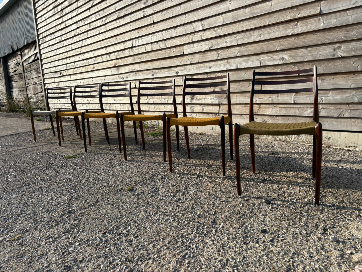 Niels Otto Moller Model 78 Dining Chairs with Original Cord Seats