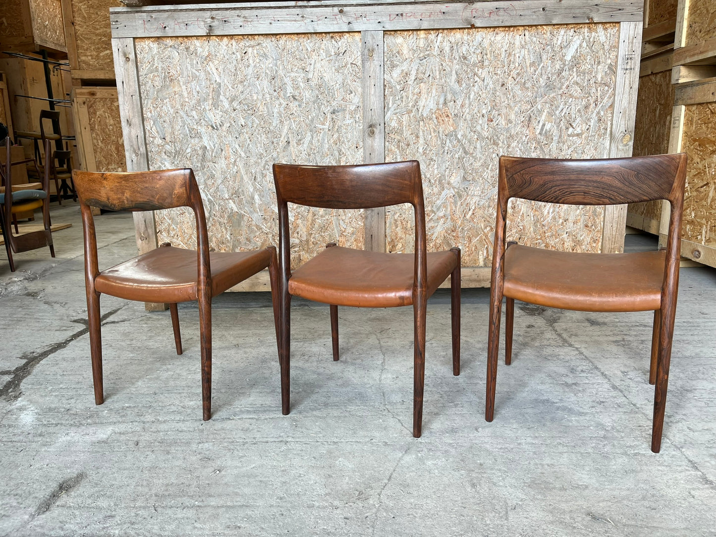 Niels Moller 1958 Model 77 Dining Chair 3 set