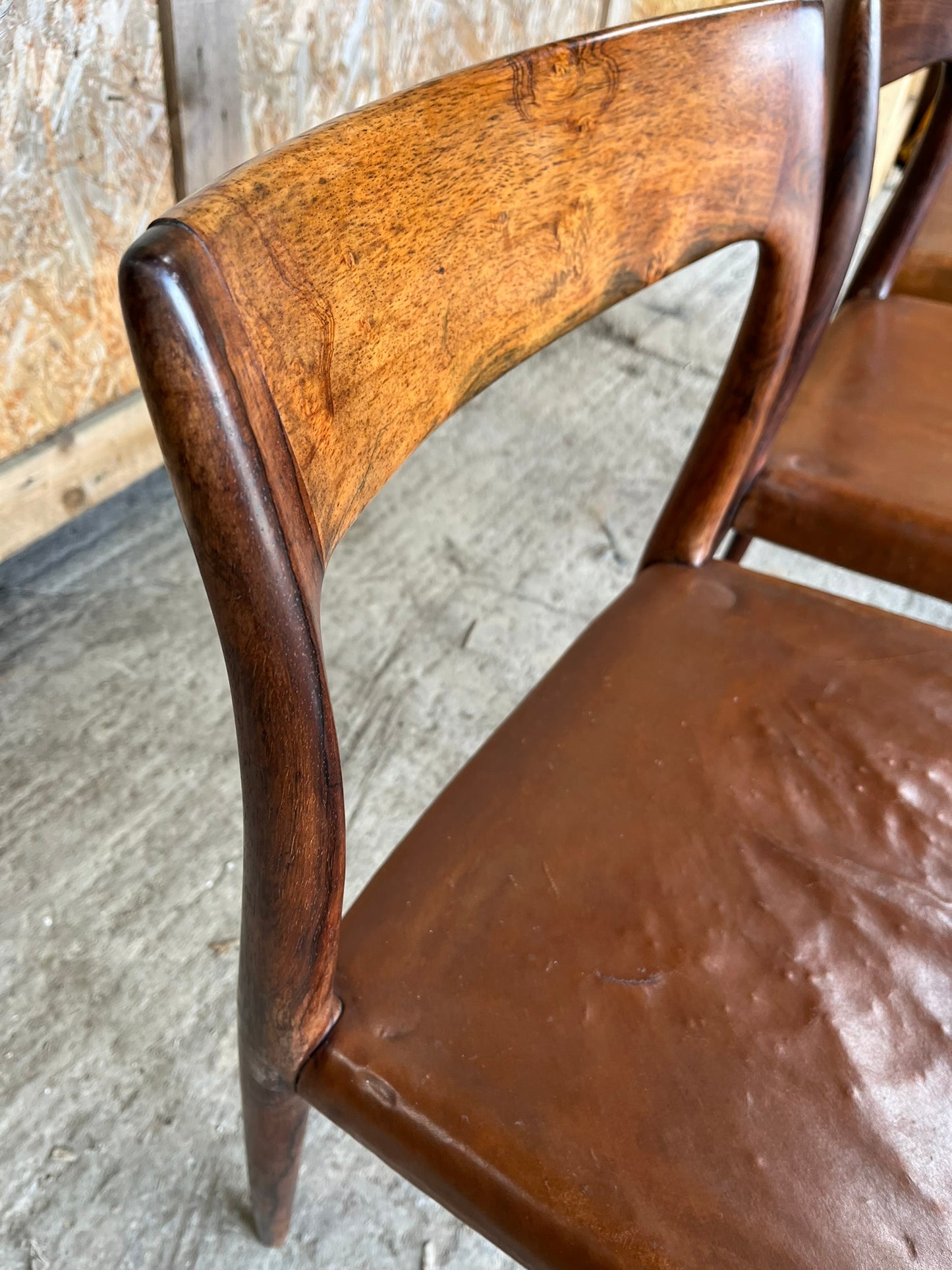 Niels Moller 1958 Model 77 Dining Chair wood and leather
