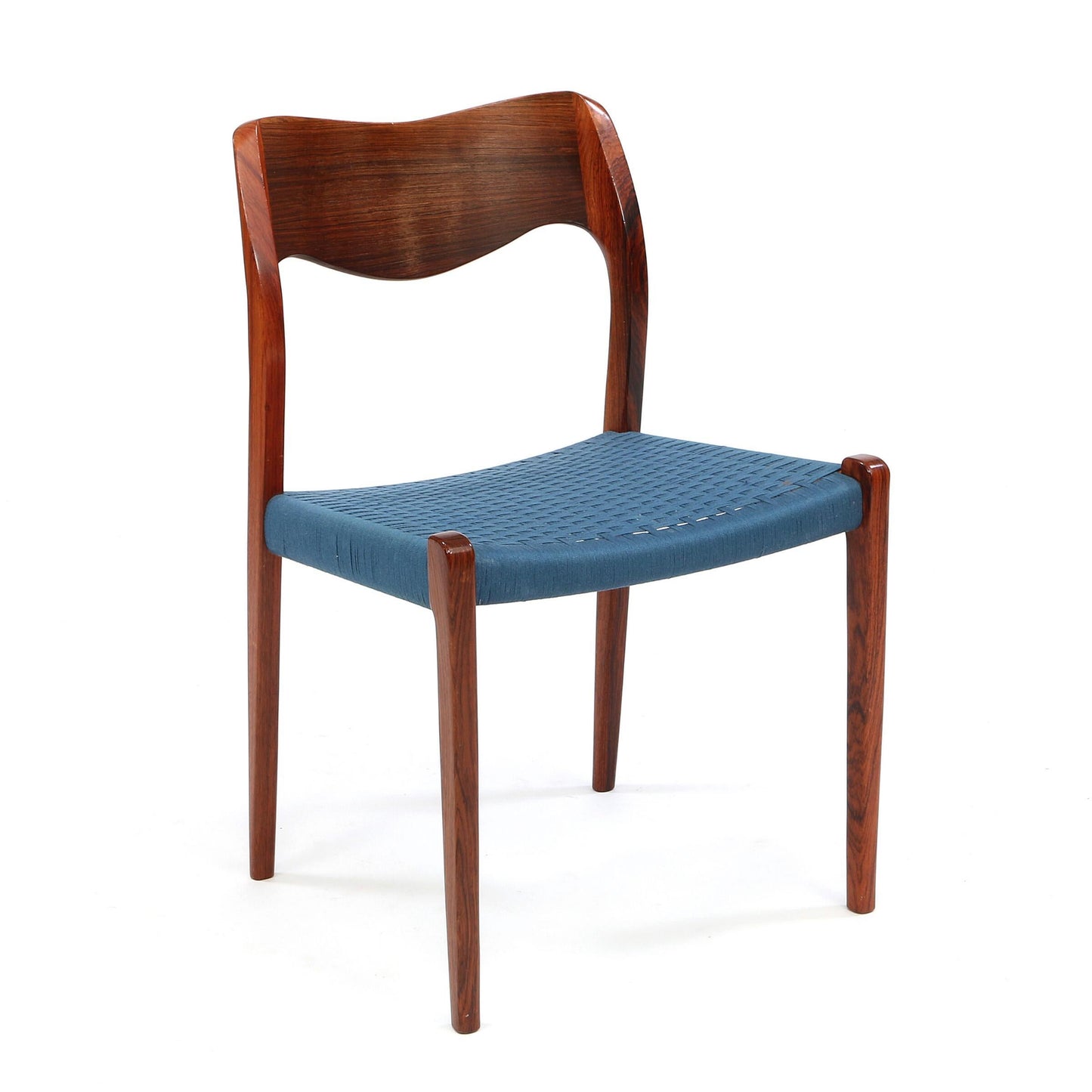 Niels Otto Moller 1951 Dining Chairs with Original Blue Cord 1