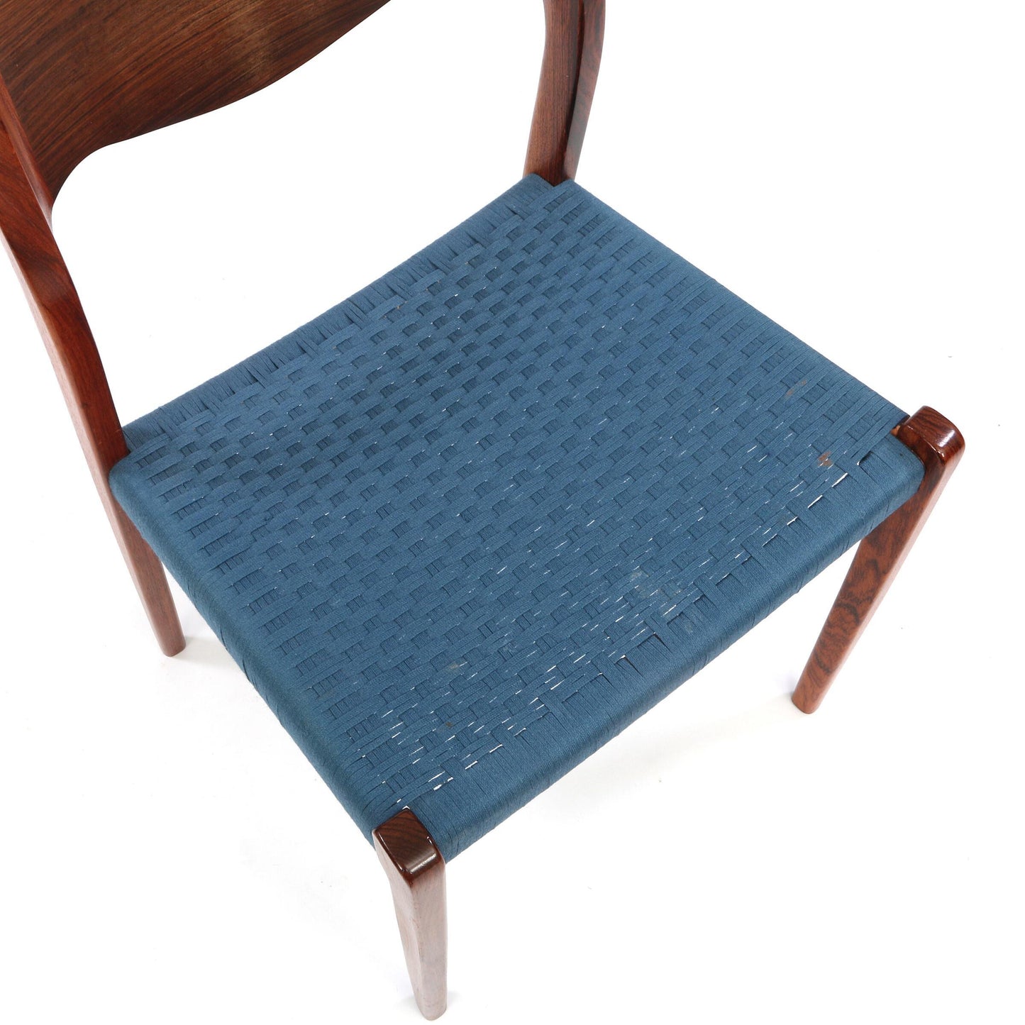 Niels Otto Moller 1951 Dining Chairs with Original Blue Cord 2