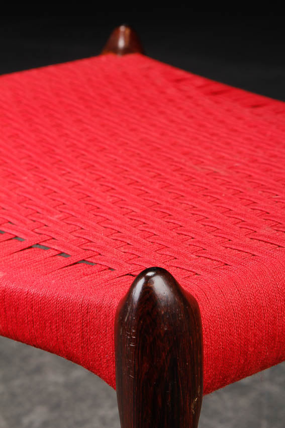 Niels Otto Moller Dining Stool Model 78A in Original Red Cord