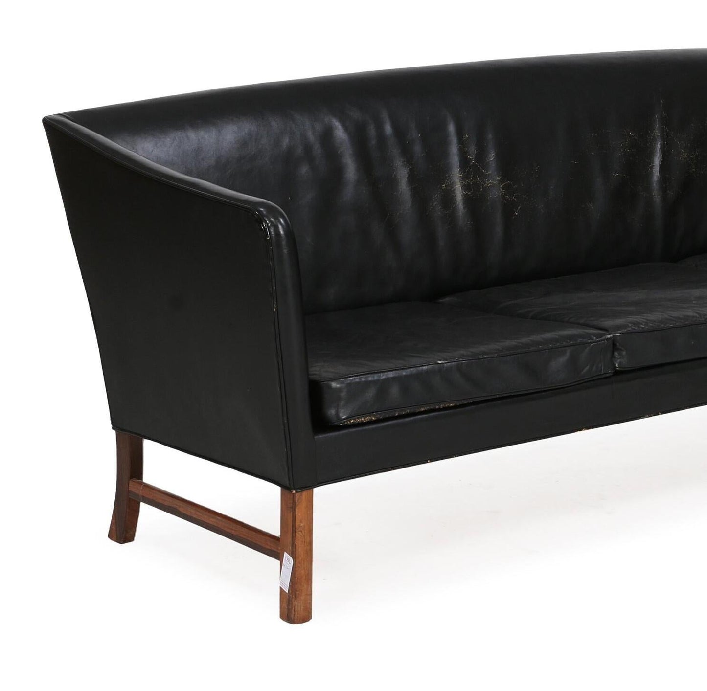 Ole Wanscher Black Leather Sofa 1