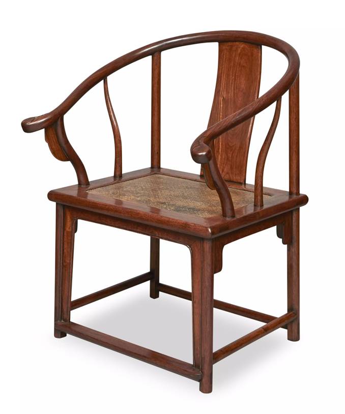 Chinese Rosewood Horseshoe Back Chair: 19th century