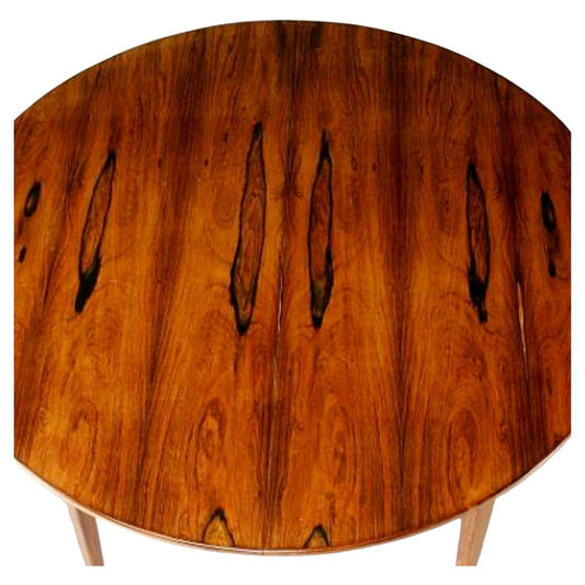 1940s Agner Christoffersen Round Dining Table with pewter detailing