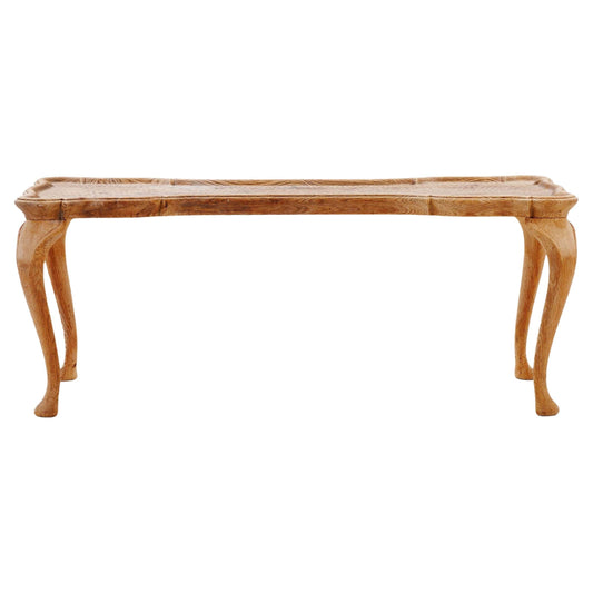 1940s Frits Henningsen Solid Oak Coffee Table with Cabriole Legs