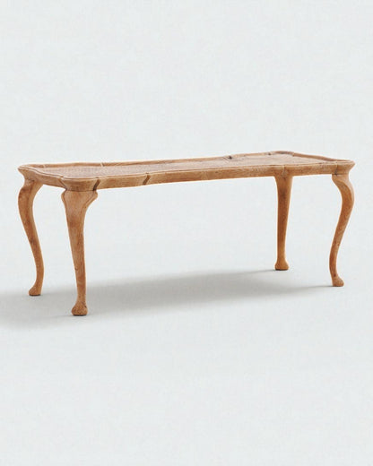 1940s Frits Henningsen Solid Oak Coffee Table with Cabriole Legs