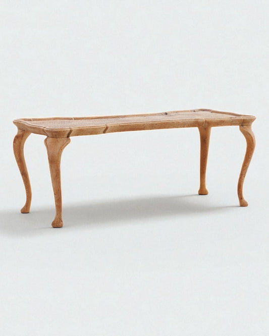 1940s Frits Henningsen Solid Oak Coffee Table with Cabriole Legs