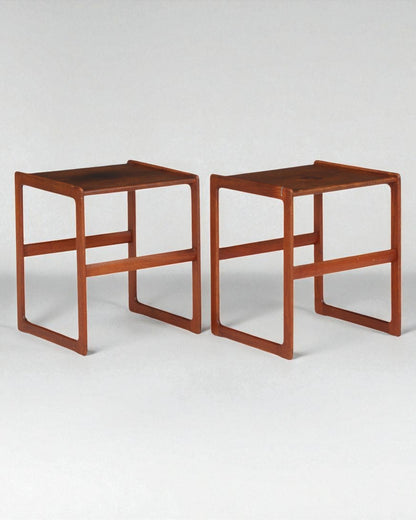 1950s Arne Hovmand-Olsen Pair of Teak Side Tables