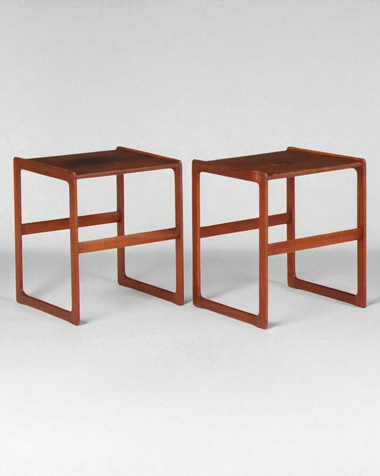 1950s Arne Hovmand-Olsen Pair of Teak Side Tables