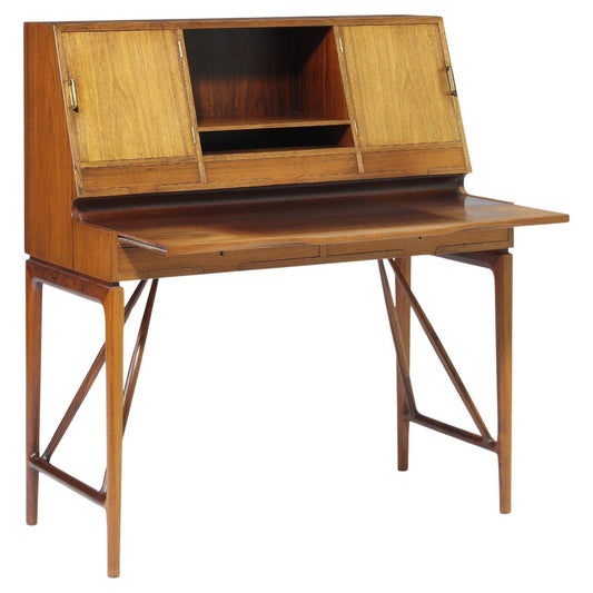 1950s Freestanding Lady's Desk, Frame with Oblique Stretchers