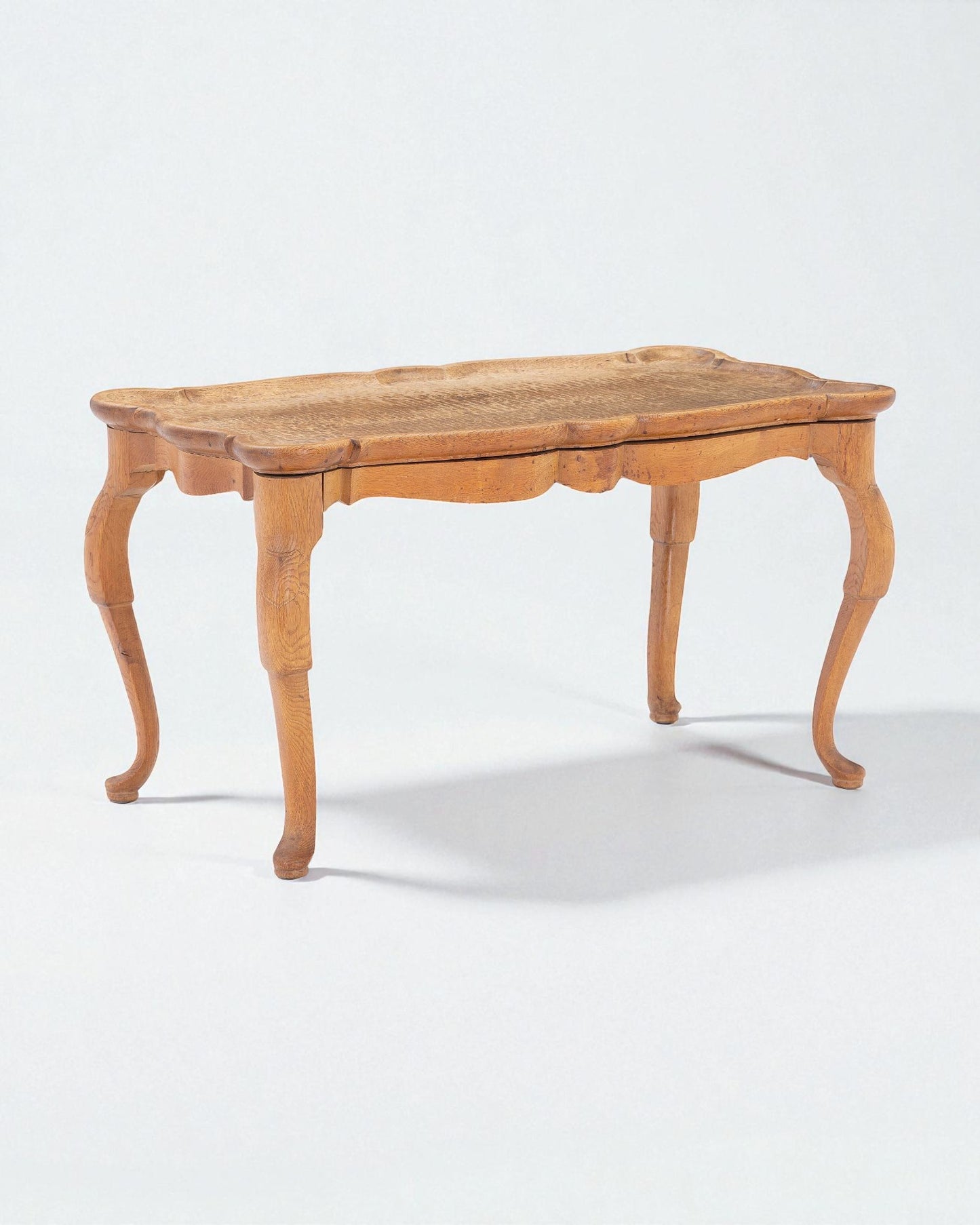 1950s Frits Henningsen Solid Oak Table with Cabriole Legs