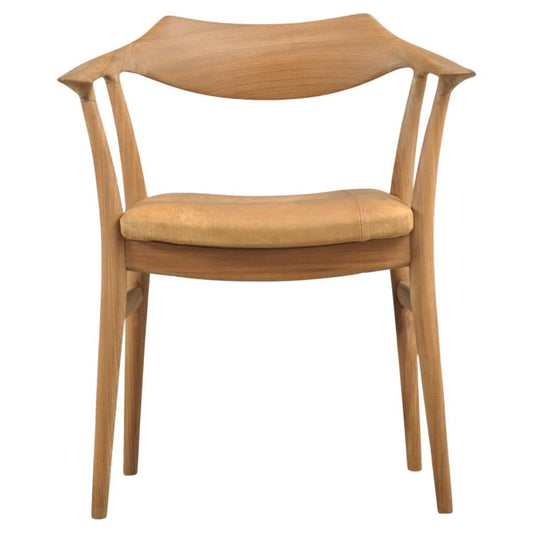 1959 Sigurd Ressell Armchair of Solid Teak, Seat covered with Natural Leather