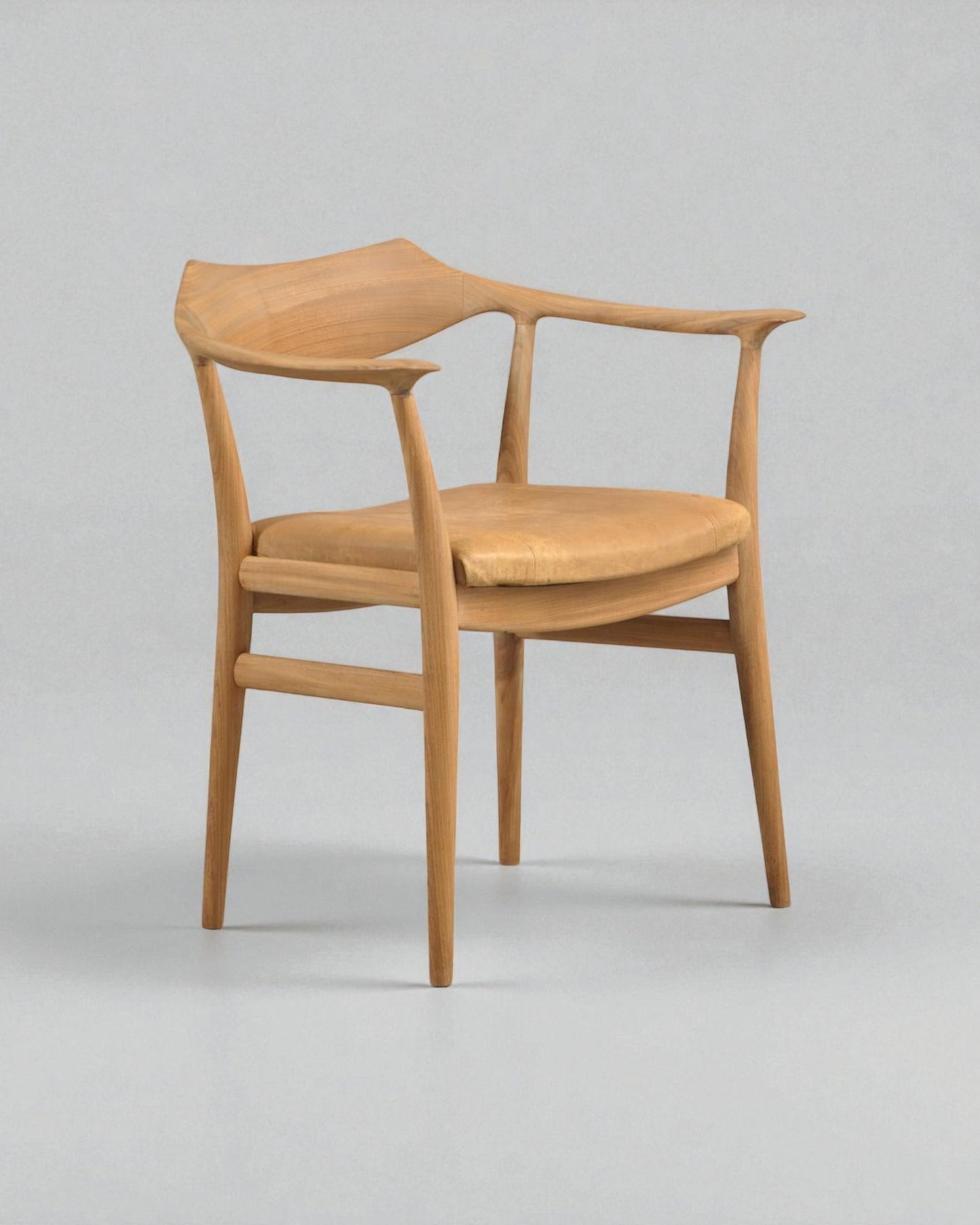 1959 Sigurd Ressell Solid Teak Armchair with Natural Leather Seat