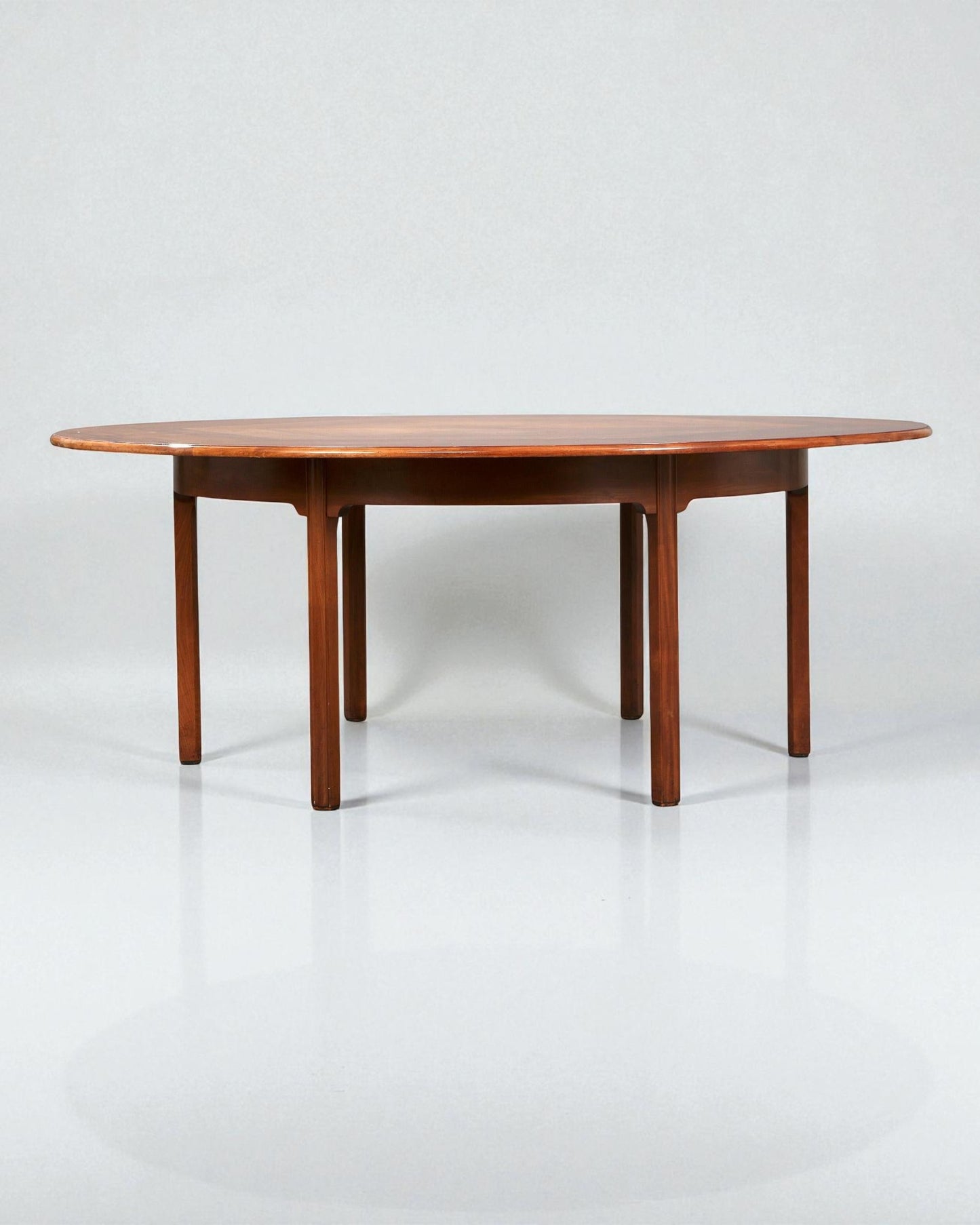 1960s Rud Rasmussen large circular “China table” with sixlegged frame