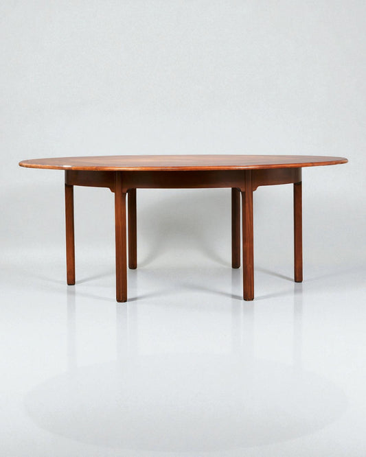 1960s Rud Rasmussen large circular “China table” with sixlegged frame