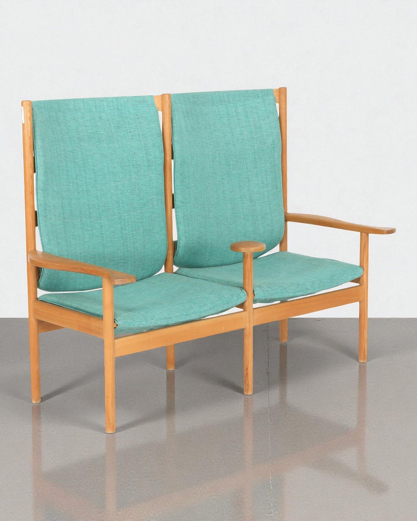 1966 Vilhelm Wohlert, Unique Sofa in Solid Elm, Upholstered with Green Fabric