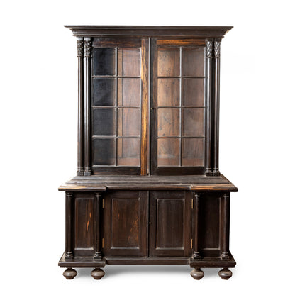 19C DUTCH COLONIAL SOLID MACASSAR  EBONY CABINET
