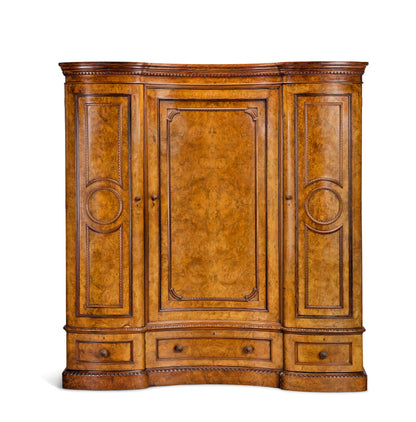 VICTORIAN BURR WALNUT GENTLEMAN’S COMPACTUM OR WARDROBE