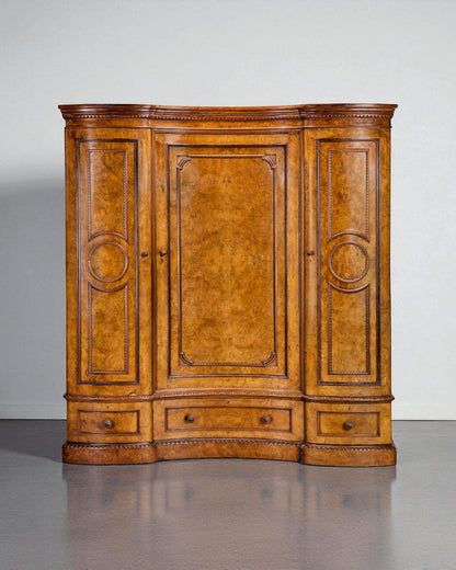 VICTORIAN BURR WALNUT GENTLEMAN’S COMPACTUM OR WARDROBE
