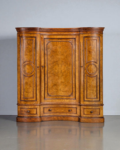 VICTORIAN BURR WALNUT GENTLEMAN’S COMPACTUM OR WARDROBE