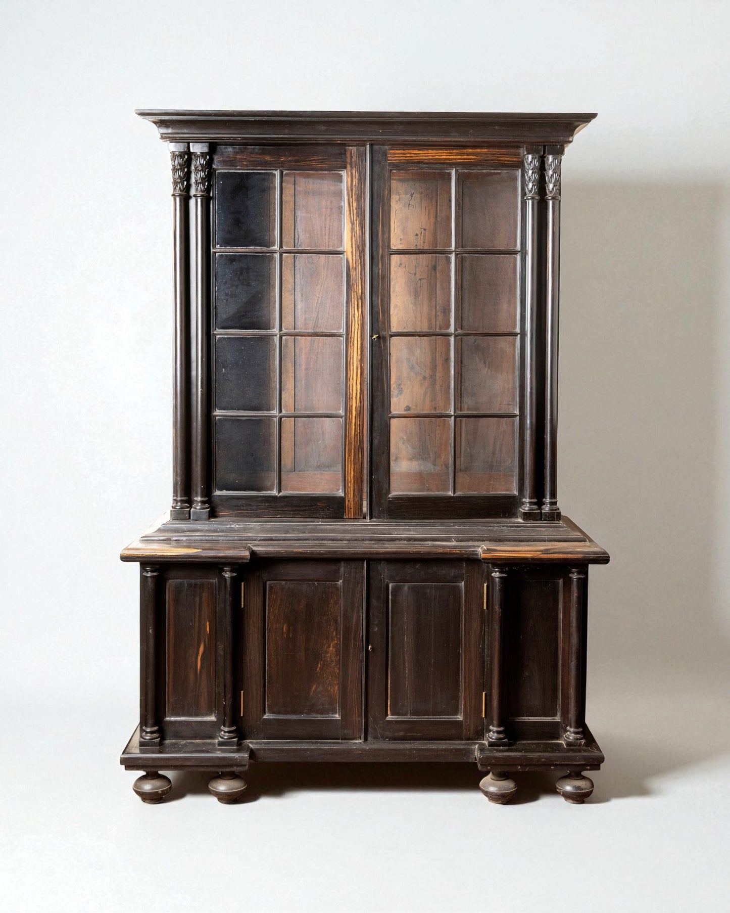 19C DUTCH COLONIAL SOLID MACASSAR  EBONY CABINET