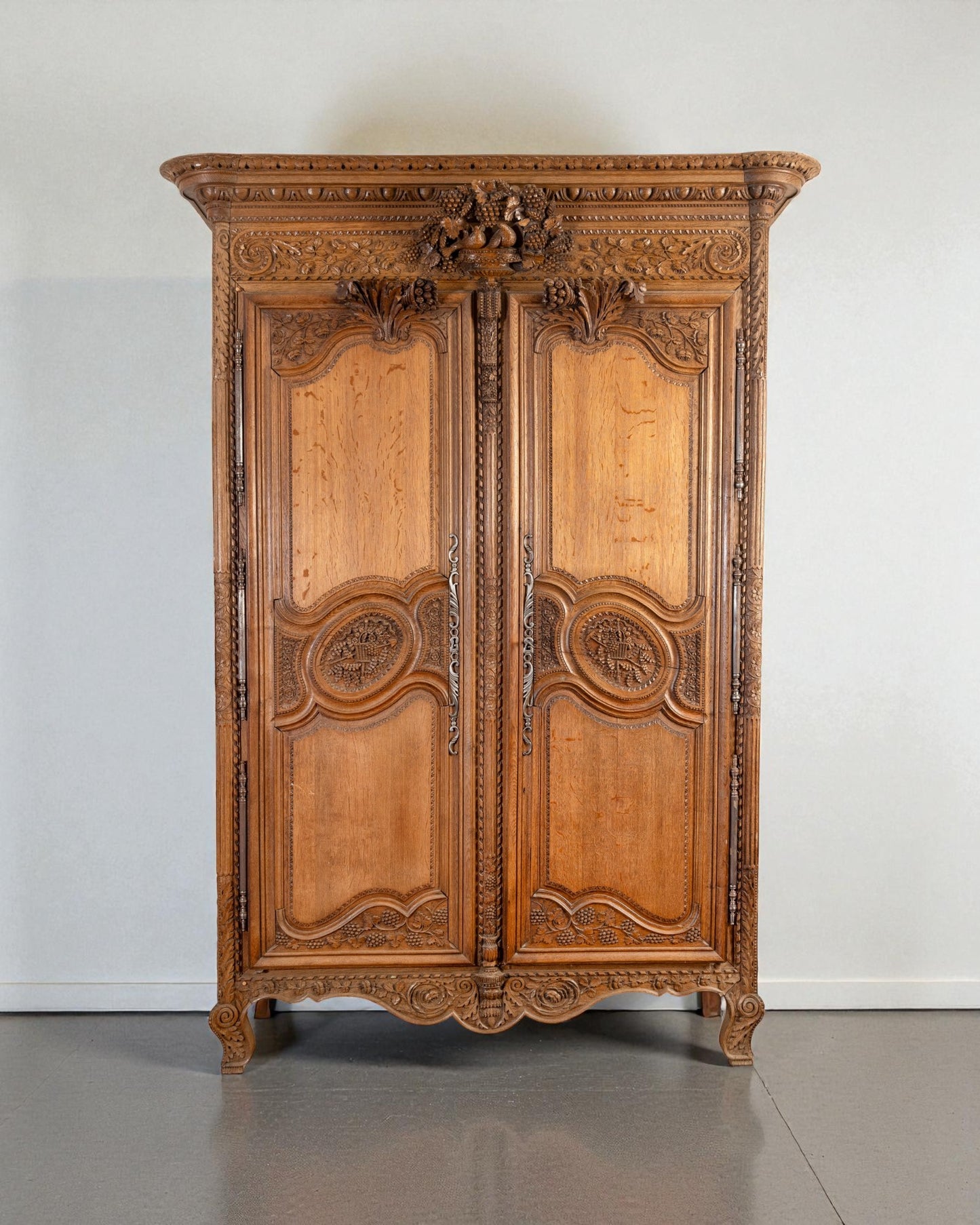 FRENCH SOLID OAK ARMOIRE DU MARRIAGE 19C
