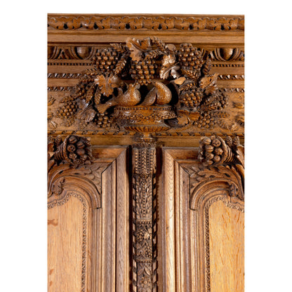FRENCH SOLID OAK ARMOIRE DU MARRIAGE 19C
