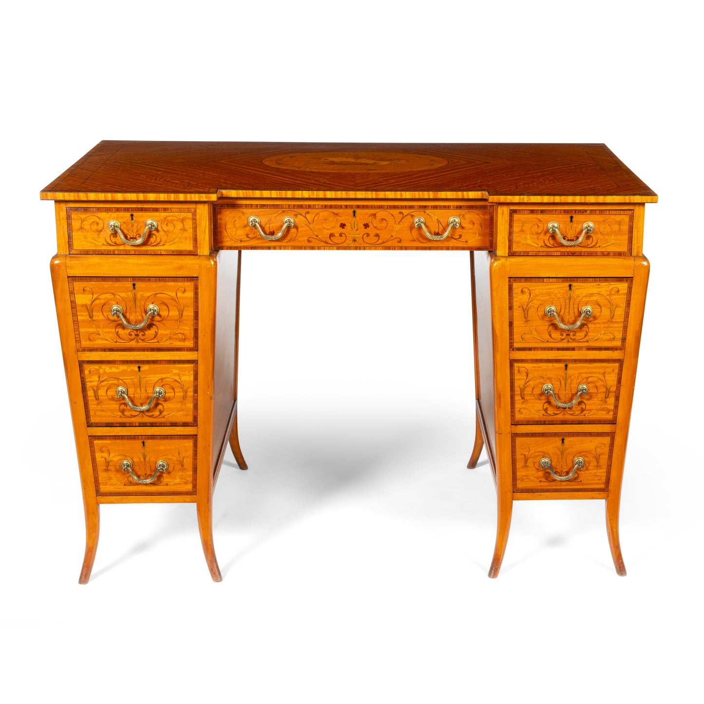 ART NOUVEAU TULIPWOOD AND INLAID WRITING TABLE EARLY 20C