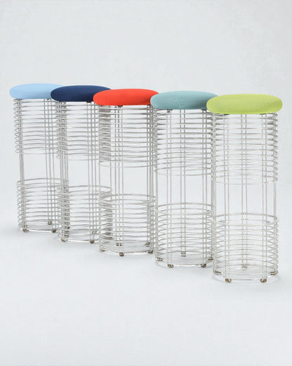 5 Verner Panton XDesign Bar Stools, Wire Body & Wool Seats in Various Colours