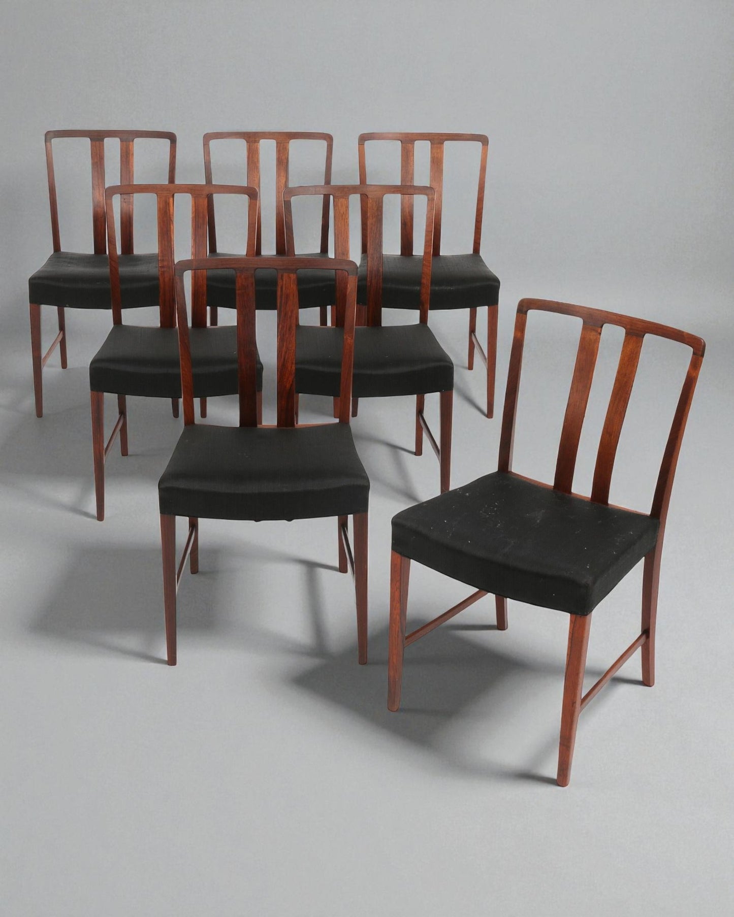 Set of 7 Danish Dining Chairs designed by Erik Kolling Andersen & Made by Peder Pedersen