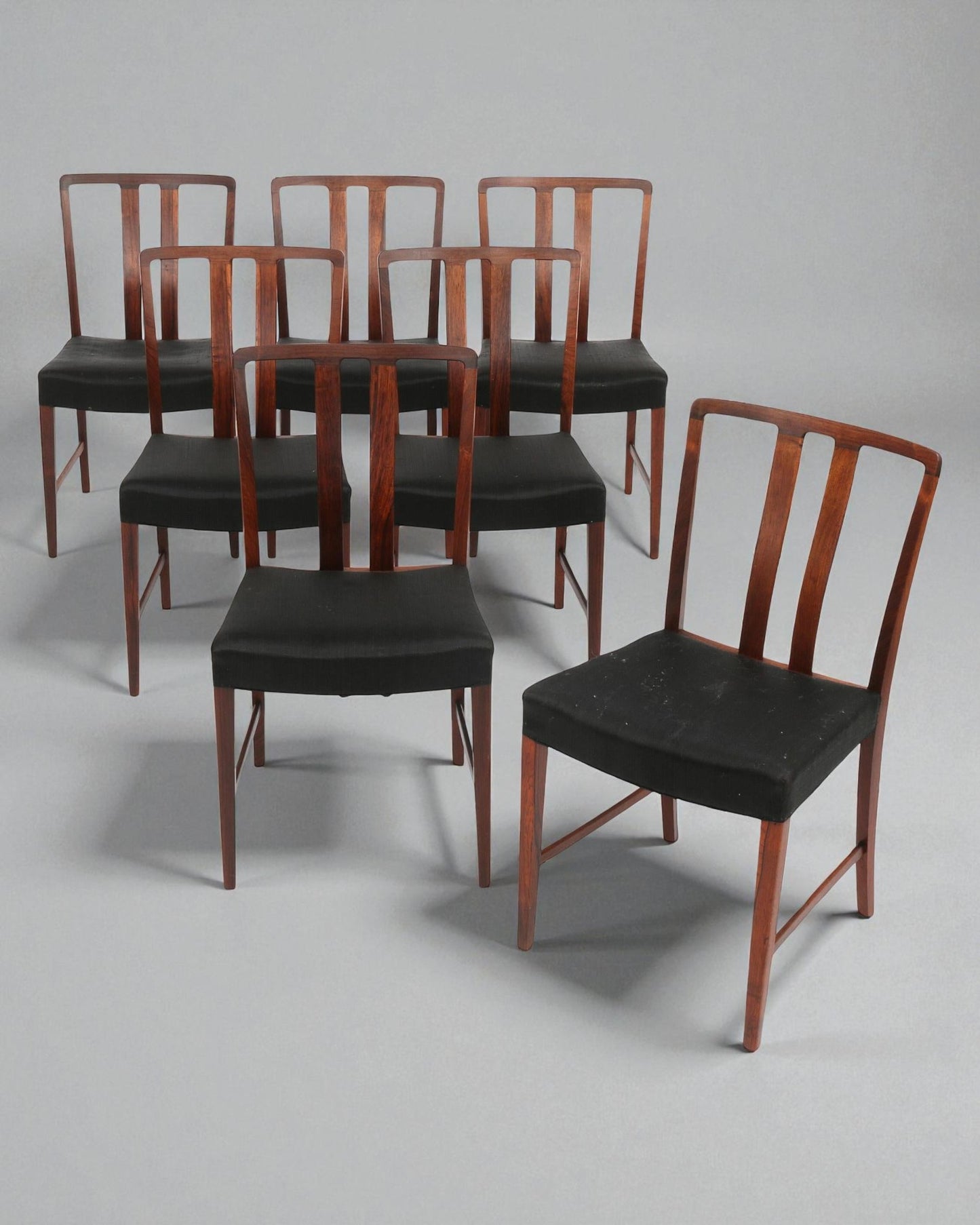 Set of 7 Danish Dining Chairs designed by Erik Kolling Andersen & Made by Peder Pedersen