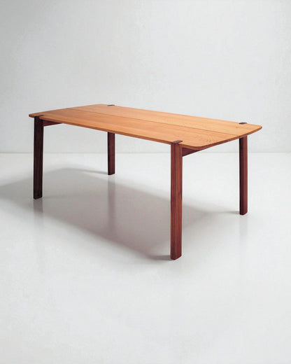 EN Dining Table with Solid Oak Table Top and Solid Walnut Legs