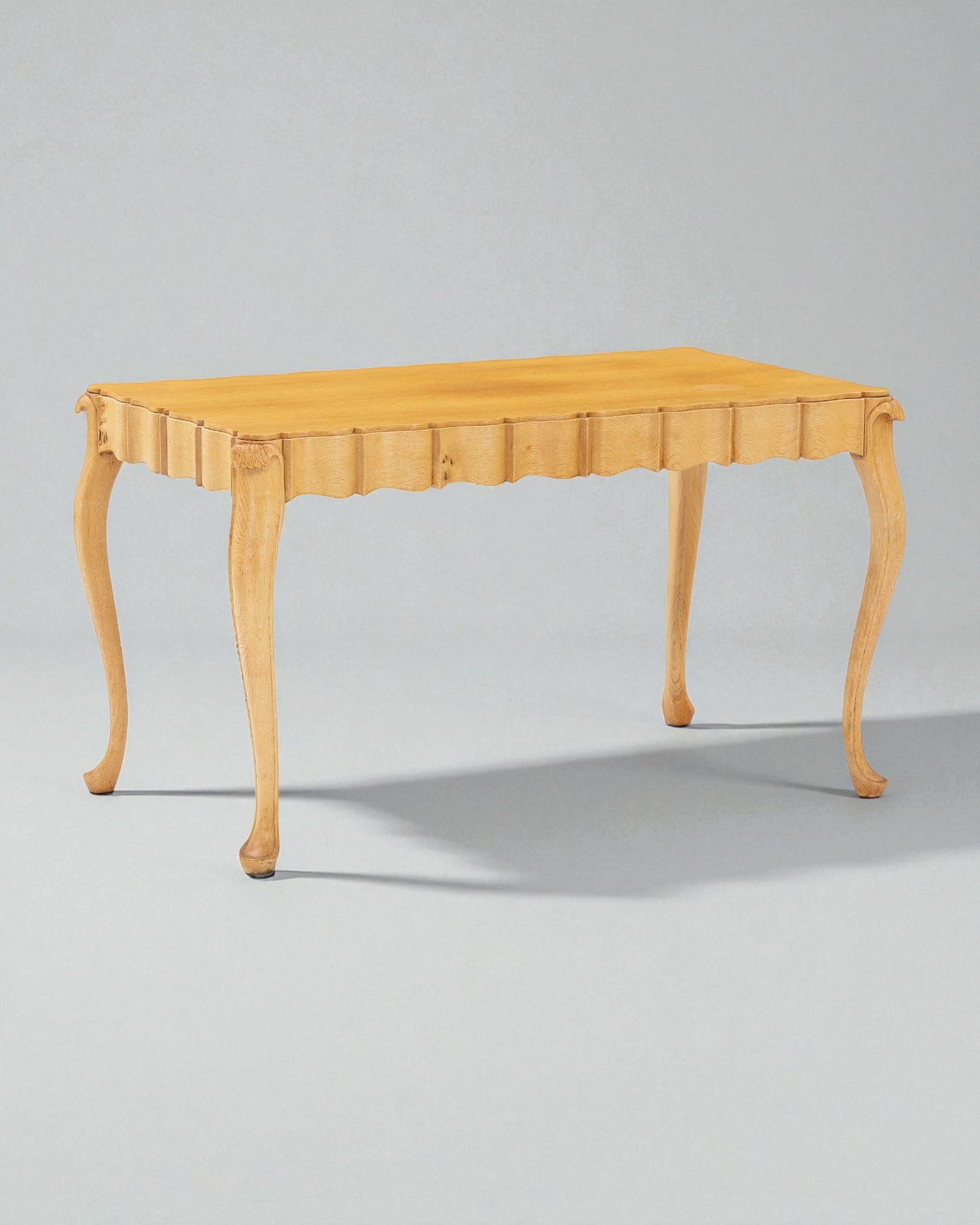 Frits Henningsen Solid Oak Table with Cabriole Legs