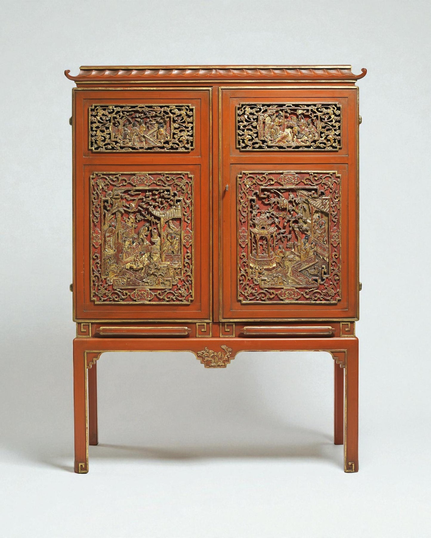 Harald Westerberg A Red Lacquered “Swedish Grace” à la Chinoise Bar Cabinet